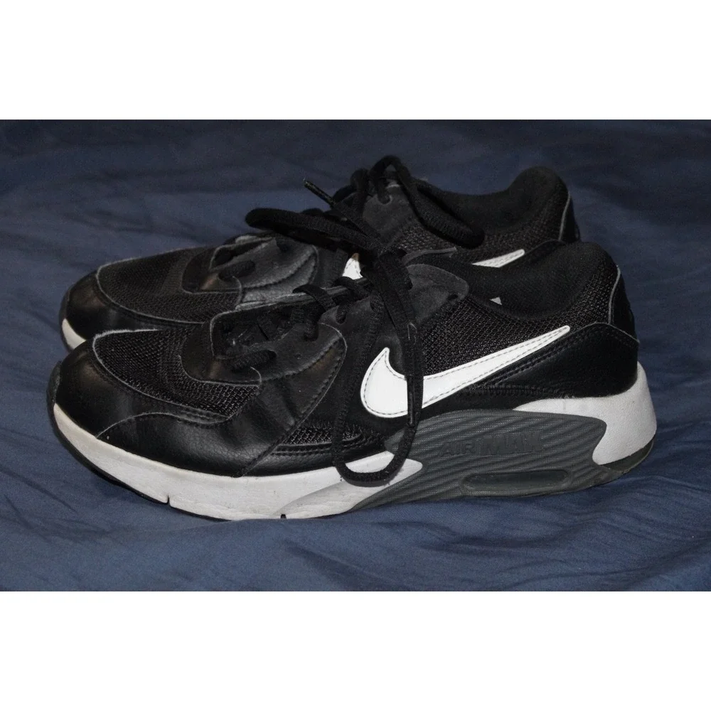 Nike Air Max 6.5Y Youth‎ Black white gray GUC
